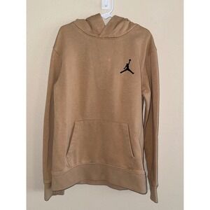 Jordan Kids Essentials Pullover Hoodie Tan Wheat Jumpman Logo Size Medium 10-12Y